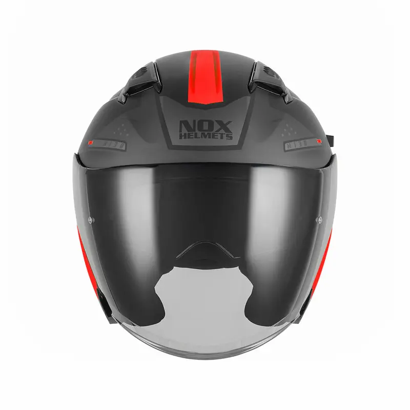 Casque jet - N130 Ekto noir mat rouge