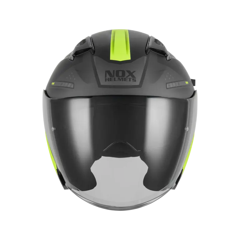 Casque jet - N130 Ekto noir mat jaune