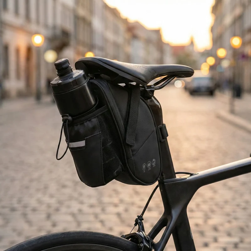 Sacoche de Selle Vélo avec Porte-Gourde 2L| L'Accessoire 2-en-1 Indispensable