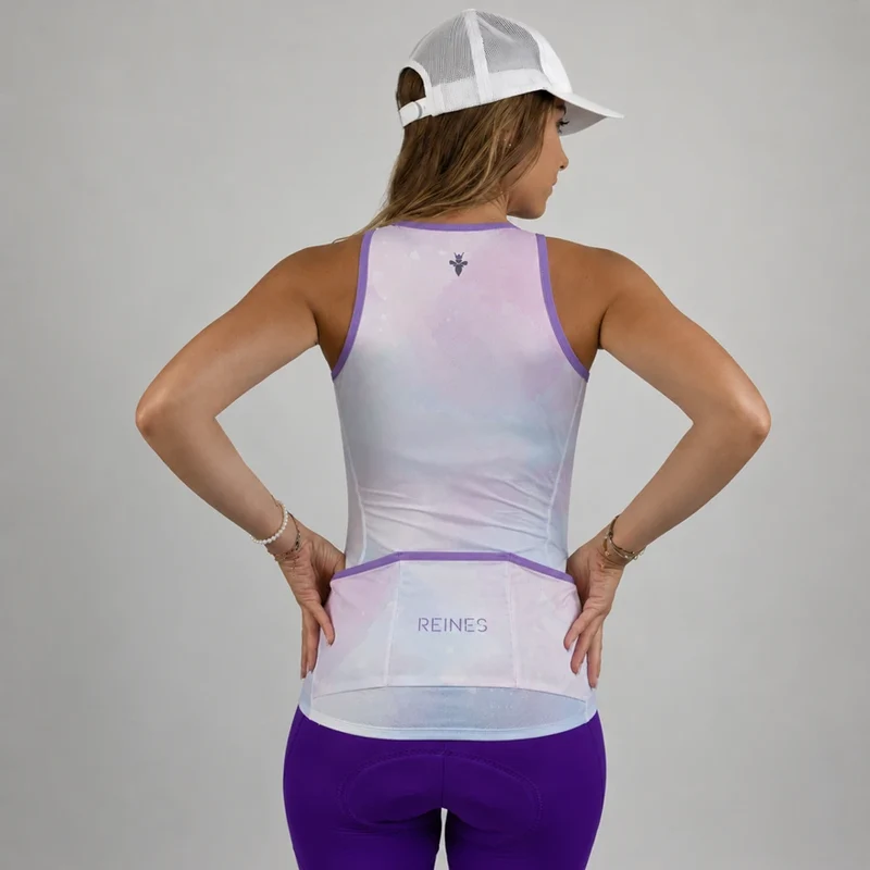 Tenue vélo femme Aquarella Purple – Débardeur, cuissard & chaussettes