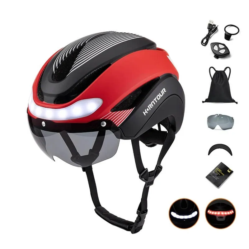 LumaGuard™ | Casque velo avec visière et éclairage avant et arrière pour une protection renforcée