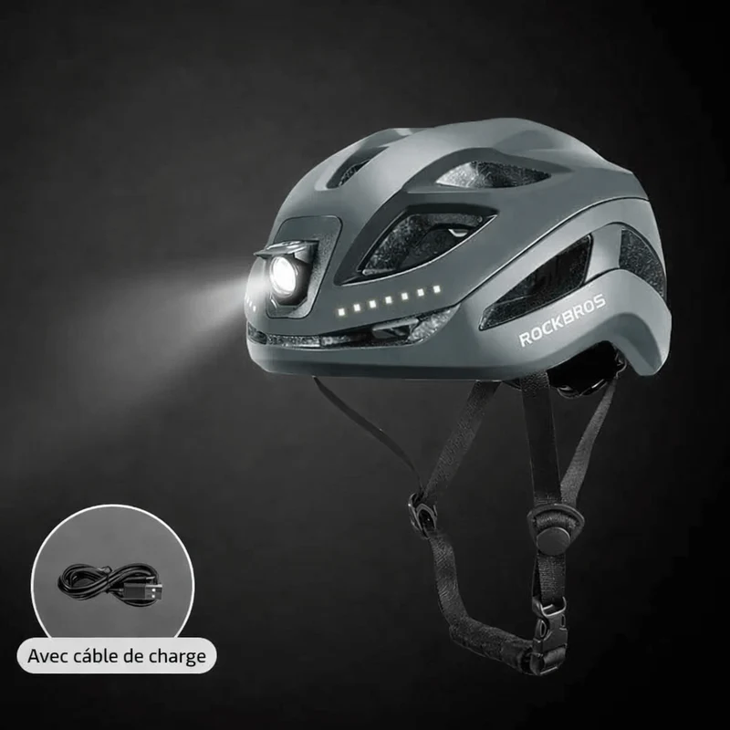 LumiRide™ | Casque velo avec éclairage avant et arrière, protection renforcée