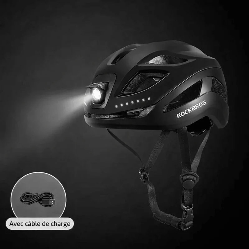 LumiRide™ | Casque velo avec éclairage avant et arrière, protection renforcée