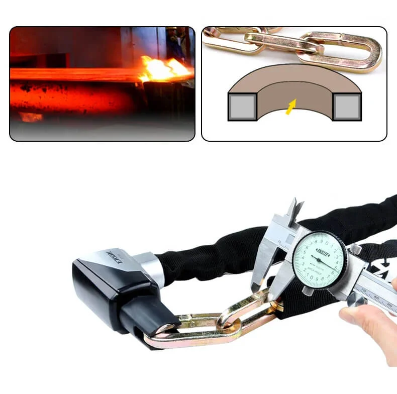 GripGuard™ | Antivol velo avec chaîne résistante et revêtement anti-rayures