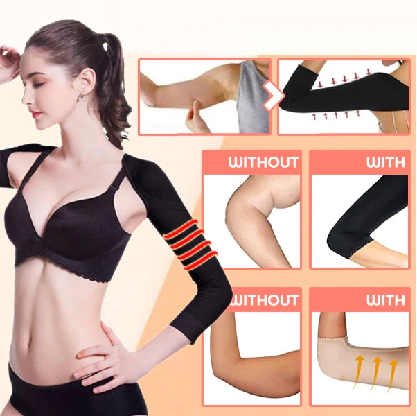 Armmouwen met Houdingscorrectie Zwart Beige Compressie Shapewear Sportondersteuning Dames Armsupport | Sansoti