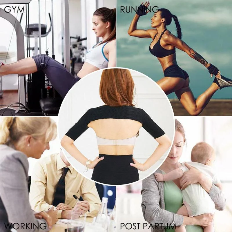 Armmouwen met Houdingscorrectie Zwart Beige Compressie Shapewear Sportondersteuning Dames Armsupport | Sansoti