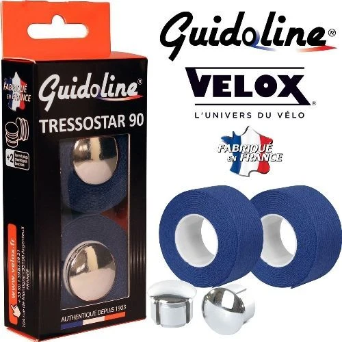 Ruban de guidon Guidoline Tressostar x2 – Bleu Royal tressé en coton