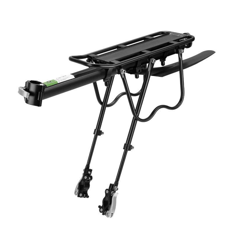 Porte-bagages vélo aluminium sans outils — charge 25 kg, installation en 5 minutes