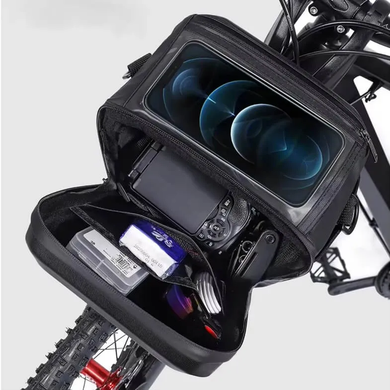 HandleHaven™ | Sacoche guidon vélo compacte et étanche pour un rangement stylé et pratique