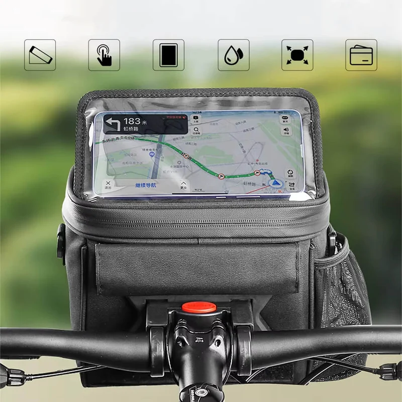PackNSteer™ | Sacoche guidon vélo étanche avec écran tactile intégré