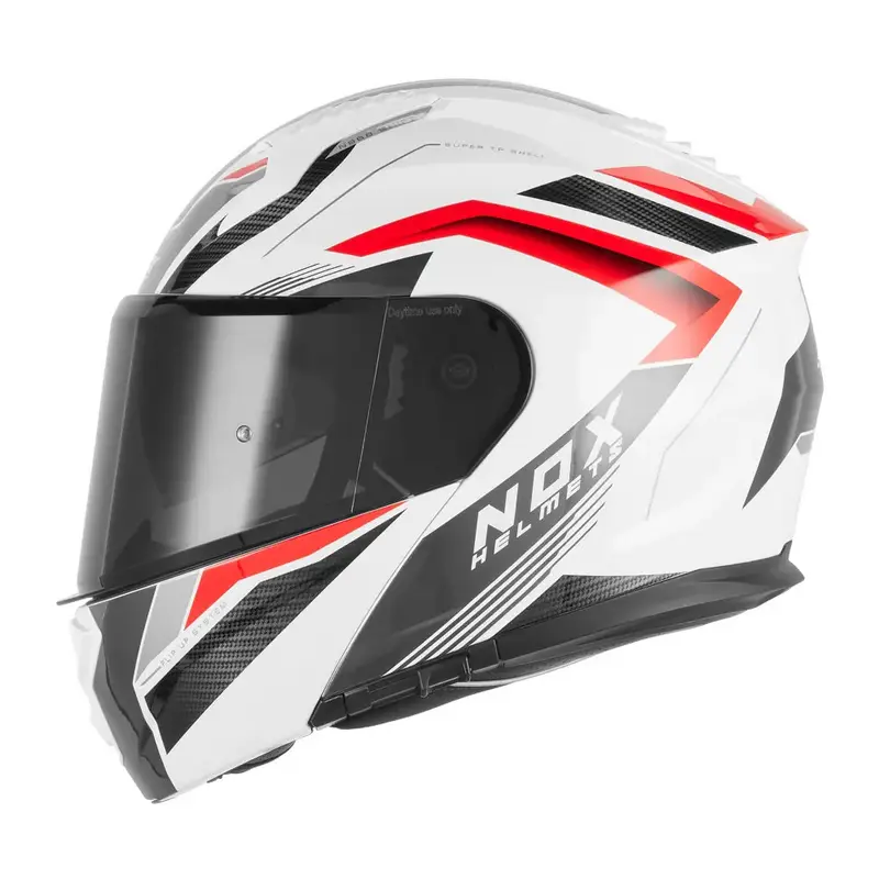 Casque modulable - N968 Shift blanc rouge brillant