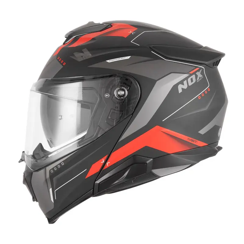 Casque modulable - N967 Conquer noir mat rouge
