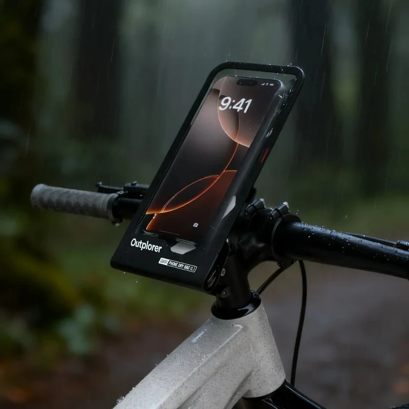 Pochette vélo étanche pour téléphone Outplorer à fixation magnétique