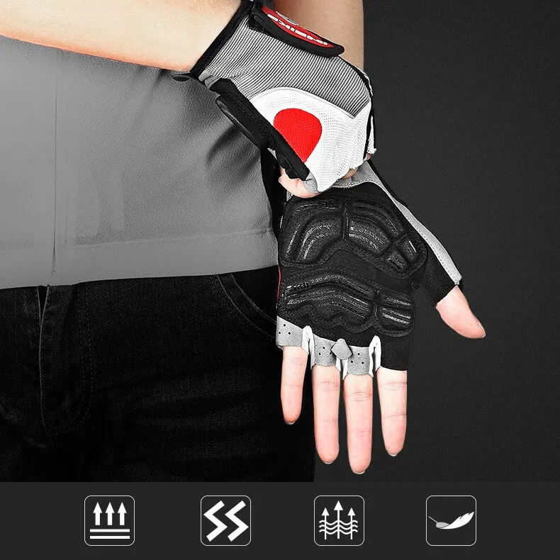 CycleHalfFingerGloves™ | Gants velo demi-doigt avec coussinets en gel antichoc