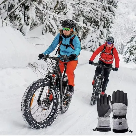 Gants Chauffants Cyclisme | Chaleur Facile : 3 Niveaux, Alimentation Piles AA (Jusqu'à 8h)- Warm&ride™