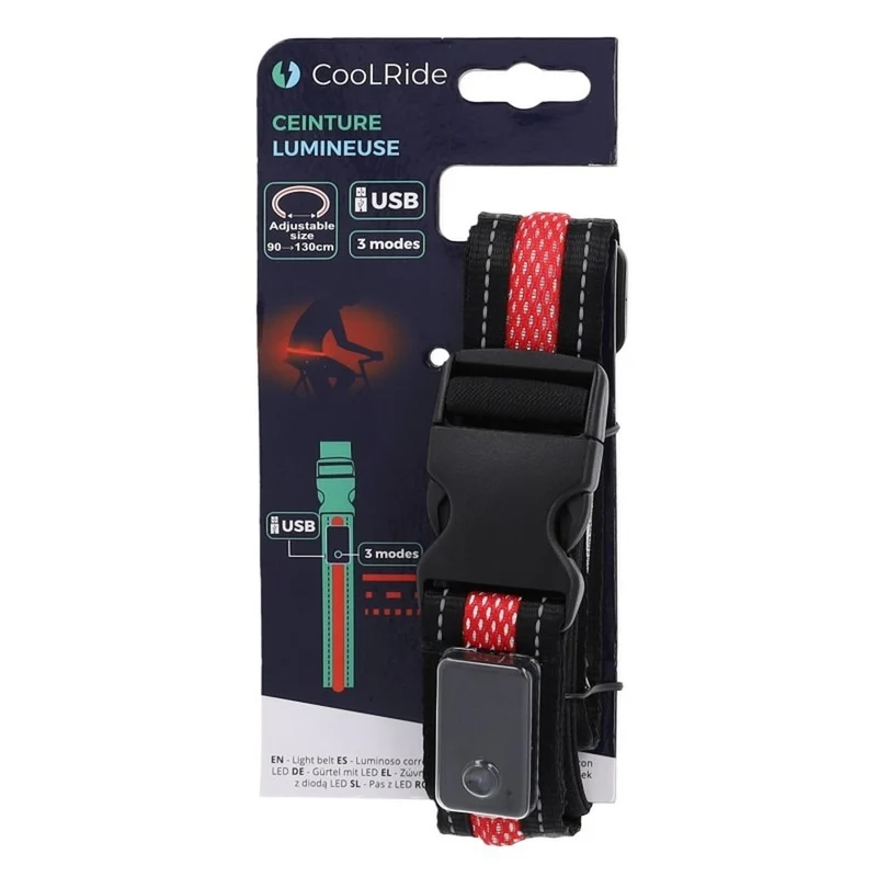 Ceinture LED sécurité rechargeable USB Coolride