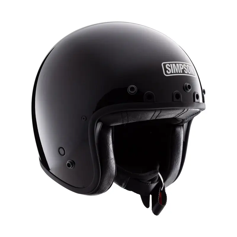 Casque jet moto - Chopper noir brillant