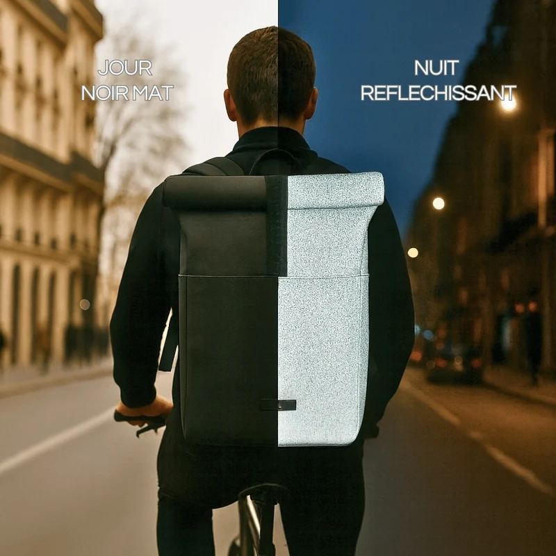 Sac à dos vélo réfléchissant Badawin – Nyx 3-en-1