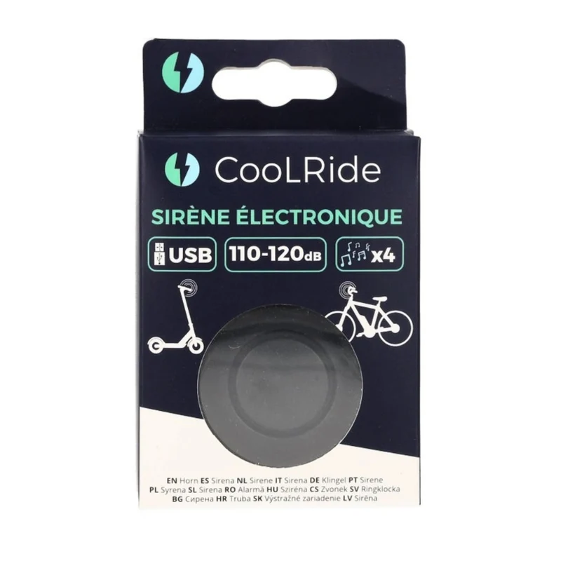 Sirène vélo 4 alarmes CoolRide fixation sur guidon