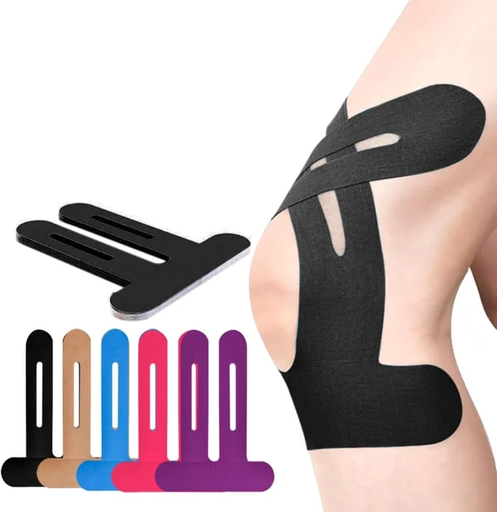 Voorgevormde Kinesiotape voor de Knie Elastisch Ademend Sportondersteuning Bewegingsvrijheid Stabiliteit | Sansoti