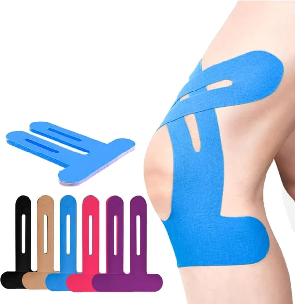 Voorgevormde Kinesiotape voor de Knie Elastisch Ademend Sportondersteuning Bewegingsvrijheid Stabiliteit | Sansoti
