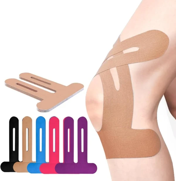 Voorgevormde Kinesiotape voor de Knie Elastisch Ademend Sportondersteuning Bewegingsvrijheid Stabiliteit | Sansoti