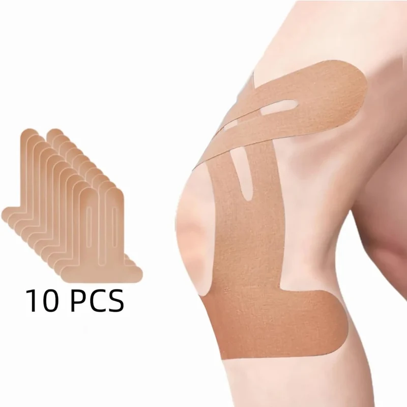 Voorgevormde Kinesiotape voor de Knie Elastisch Ademend Sportondersteuning Bewegingsvrijheid Stabiliteit | Sansoti