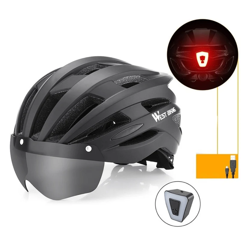 LightGuardHelmet™ | Casque velo avec visière magnétique et feu arrière intégré pour une protection complète