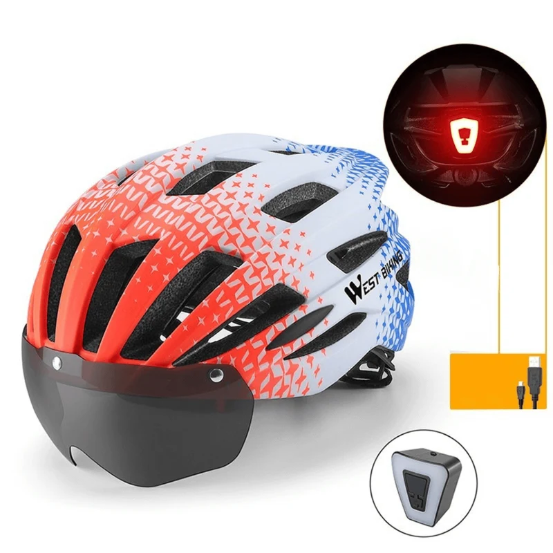 LightGuardHelmet™ | Casque velo avec visière magnétique et feu arrière intégré pour une protection complète
