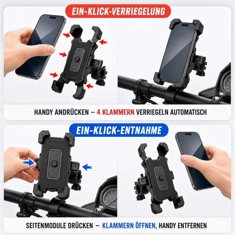 Universele Smartphonehouder Fiets 360° Draaibaar Aluminium Zwart voor Veilige Navigatie tijdens Fietsen | Sansoti