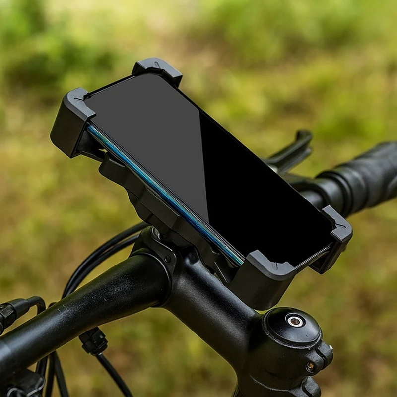 Universele Smartphonehouder Fiets 360° Draaibaar Aluminium Zwart voor Veilige Navigatie tijdens Fietsen | Sansoti
