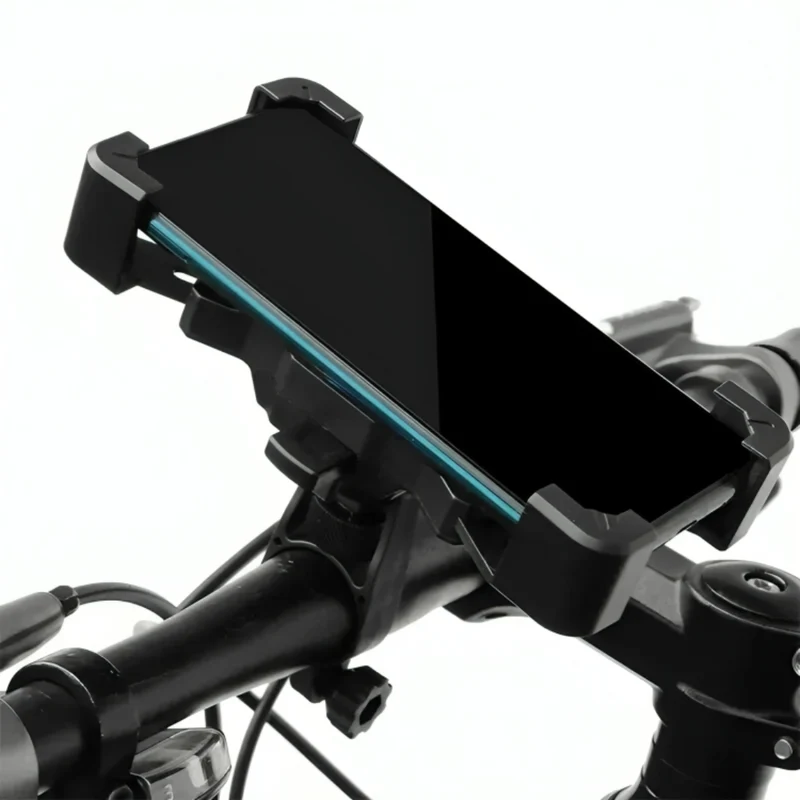 Universele Smartphonehouder Fiets 360° Draaibaar Aluminium Zwart voor Veilige Navigatie tijdens Fietsen | Sansoti