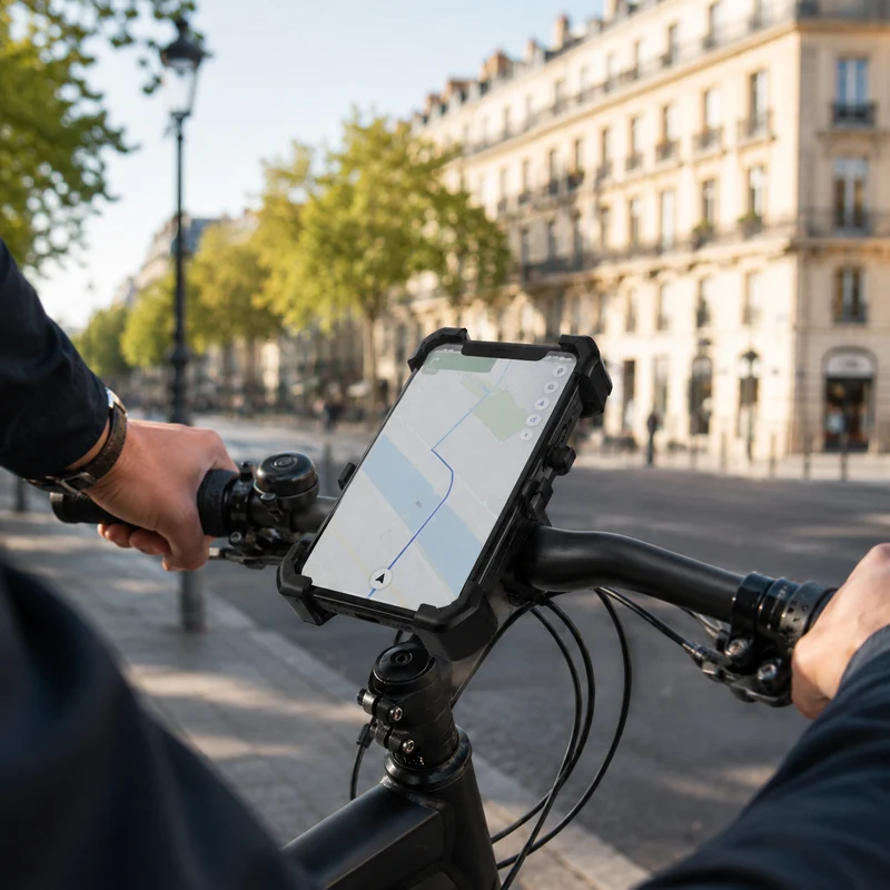 Universele Smartphonehouder Fiets 360° Draaibaar Aluminium Zwart voor Veilige Navigatie tijdens Fietsen | Sansoti