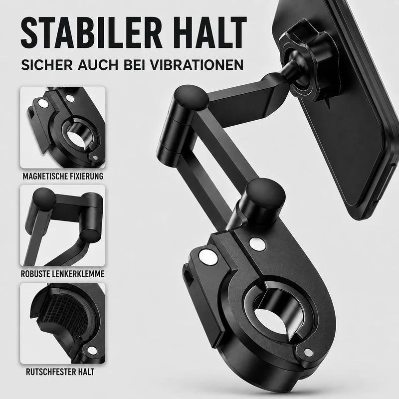 Smartphone Houder Motorfiets Waterdicht 360° Draaibaar Fiets Telefoonhouder Stuurmontage Universeel Zwart | Sansoti