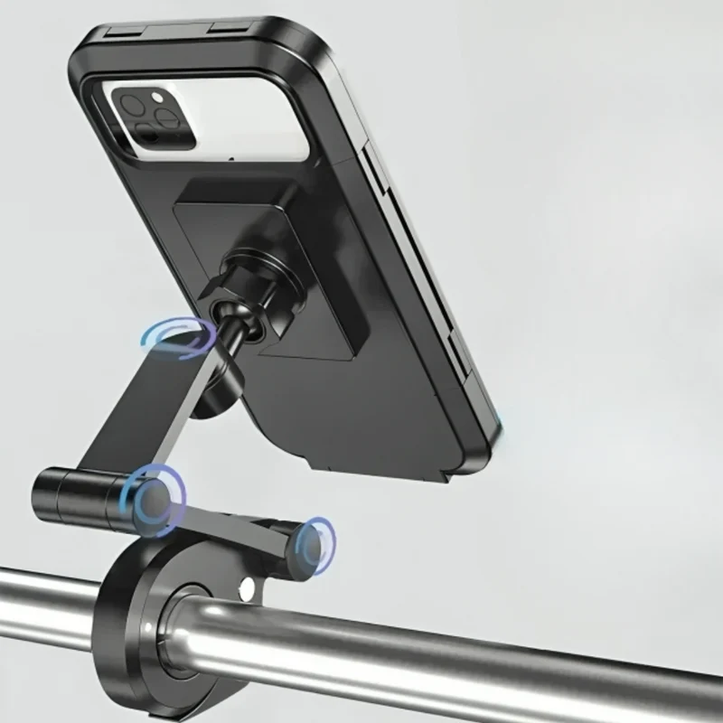 Smartphone Houder Motorfiets Waterdicht 360° Draaibaar Fiets Telefoonhouder Stuurmontage Universeel Zwart | Sansoti
