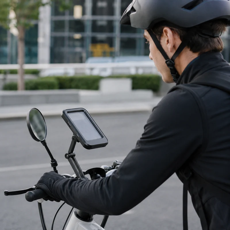 Smartphone Houder Motorfiets Waterdicht 360° Draaibaar Fiets Telefoonhouder Stuurmontage Universeel Zwart | Sansoti