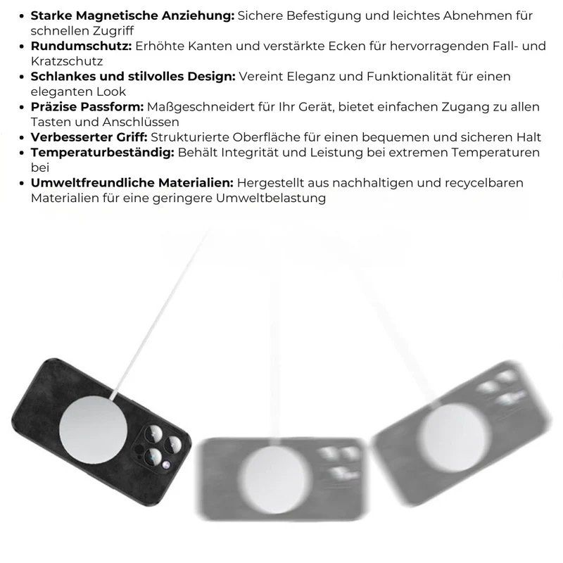 Smartphone Hoesje in Leerlook — Slank Design met Valbescheming & MagSafe-Compatibiliteit voor iPhone 16/15/14/13/12 | Sansoti