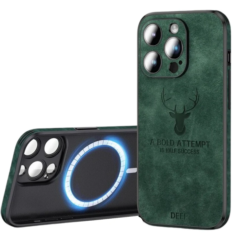 Smartphone Hoesje in Leerlook — Slank Design met Valbescheming & MagSafe-Compatibiliteit voor iPhone 16/15/14/13/12 | Sansoti