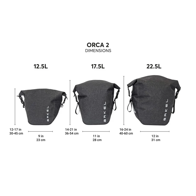 Sacoches vélo étanches Arkel Orca 2 (2x 17,5L)