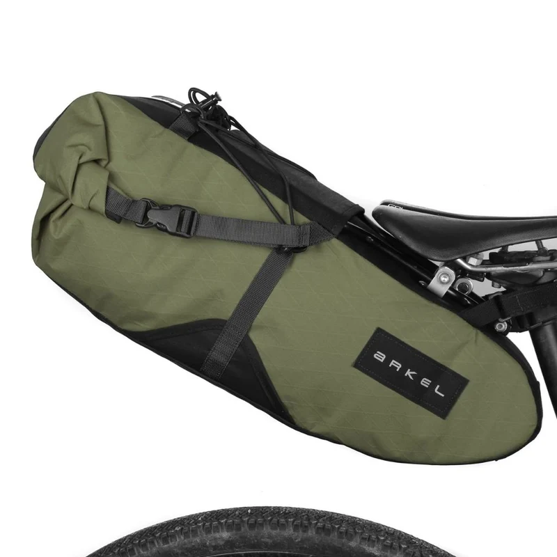 Sacoche de selle étanche bikepacking Arkel Seatpacker avec arceau de maintien