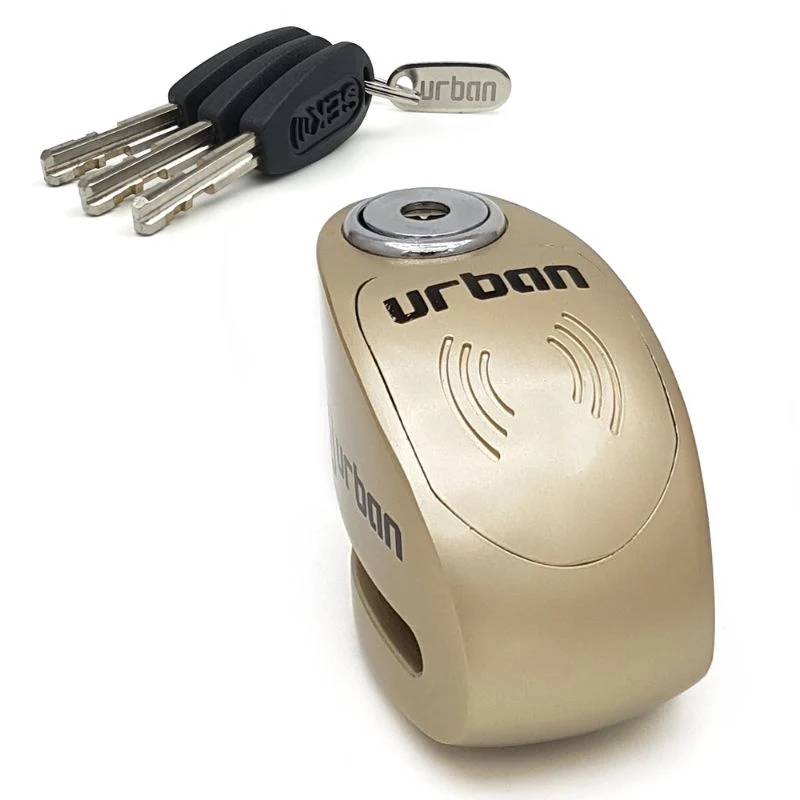 Bloque disque moto alarme - Iron Lock Doré