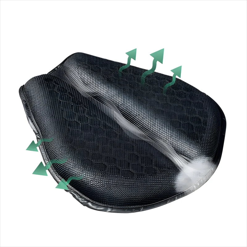 Gel Zadelkussen Motor Ergonomisch met Honingraatstructuur Antislip Drukverlaging voor Lange Comfortabele Ritten | Sansoti