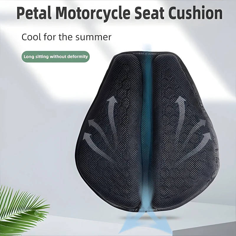 Gel Zadelkussen Motor Ergonomisch met Honingraatstructuur Antislip Drukverlaging voor Lange Comfortabele Ritten | Sansoti