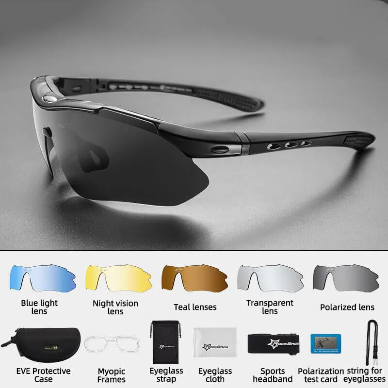 SunglassesX5™ | Lunette velo avec 5 lentilles interchangeables pour une protection complète