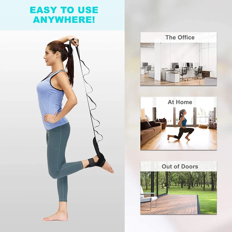 Beenstretch Band met Voetlussen voor Hamstring Kuiten Onderrug Stretching Yoga Fitness Flexibiliteit | Sansoti