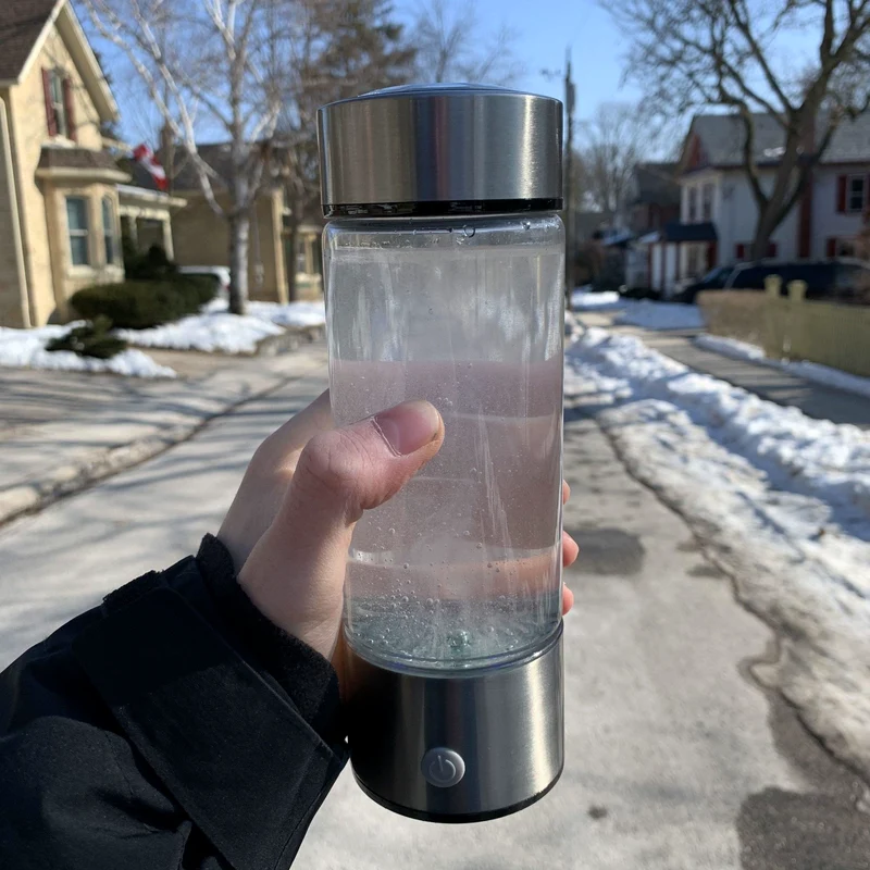 Draagbare Waterstofwaterfles 420ml Oplaadbaar USB-C Eenknopsbediening Gezond Water Onderweg Hydratatie | Sansoti