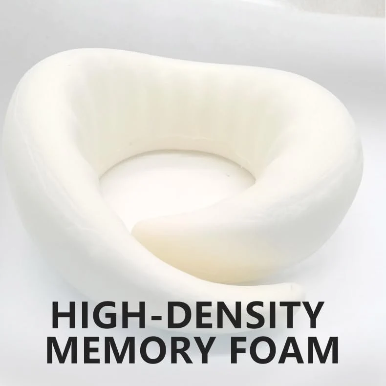 Nekkussen Memory Foam U-Vorm Reiskussen Ergonomisch Verstelbaar Comfort Slapen Onderweg Vliegtuig Auto Grijs | Sansoti