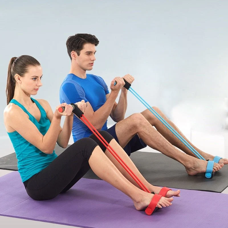 Multifunctionele Weerstandsband met Voetsteunen voor Fitness Thuis Training Krachttraining Volledig Lichaam | Sansoti