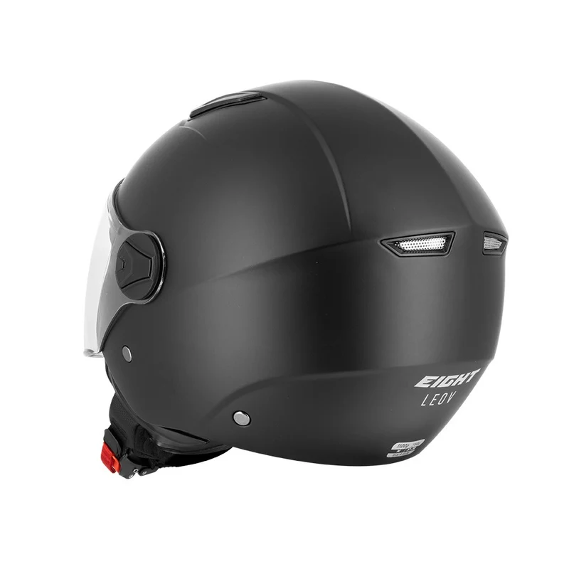 Casque jet moto - Leov LV Noir Mat