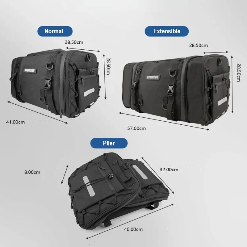 Sacoche de selle de moto 30-50L étanche